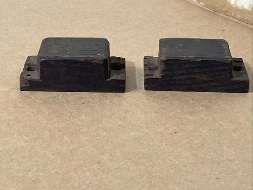 Pair antique wooden works - pair,